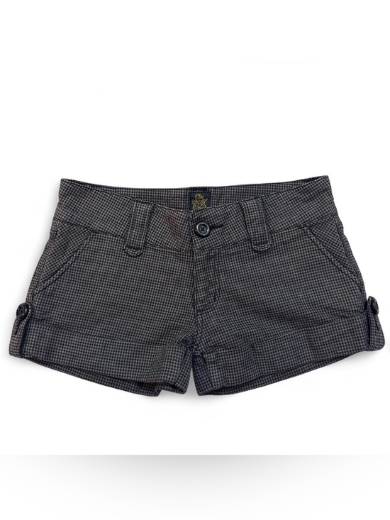 Pants - y2k plaid mini shorts with studs